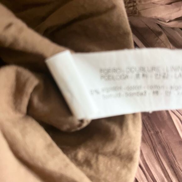 Zara Girls Pleated Midi Tafetta Skirt Toffee Brown size 11/12 - Picture 4 of 5